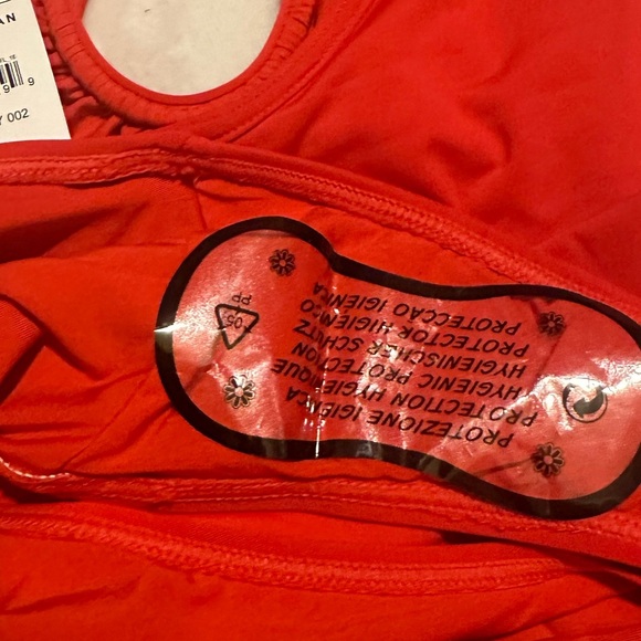 Good American Leilani Halter One Piece Swim Bright Poppy NWT - Picture 7 of 13